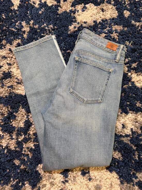 Lauren Ralph Lauren Denim - Lauren Ralph Lauren Women's Light Wash Skinny Jeans Metallic Side Stripe Size 6